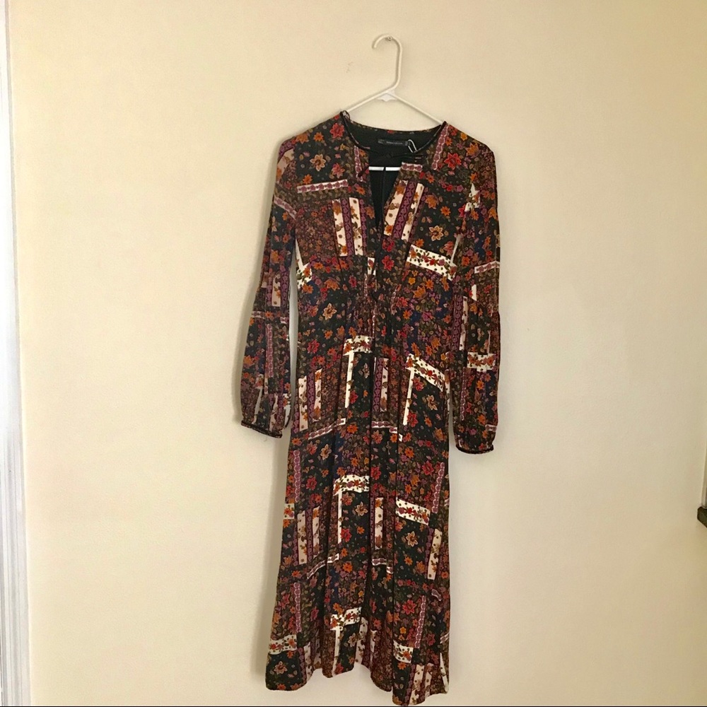 Zara Trafaluc Collection Long Sleeve Maxi Dress